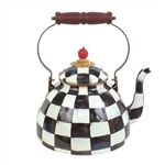 MacKenzie-Childs Enamelware Courtly Check Three Quart Tea Kettle