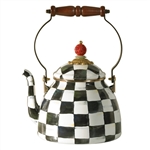 MacKenzie-Childs Enamelware Courtly Check Two Quart Tea Kettle