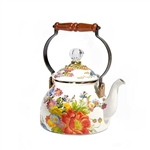 Mackenzie-Childs Flower Market 2 Qt Tea Kettle White