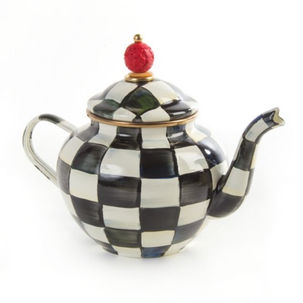MacKenzie-ChildsÂ Courtly Check Enamel Teapot 4 Cup