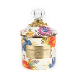 Mackenzie-Childs Flower Market Demi Canister - White