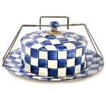 MacKenzie-Childs Enamelware Royal Check Cake Carrier