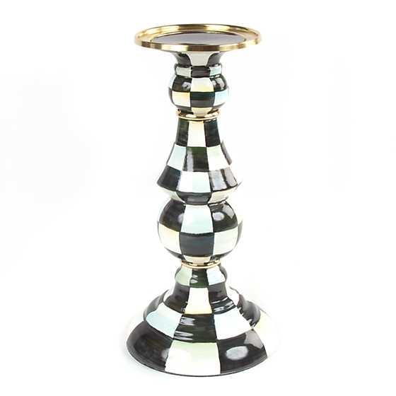 MacKenzie-Childs Courtly Check Large Pillar Candlestick