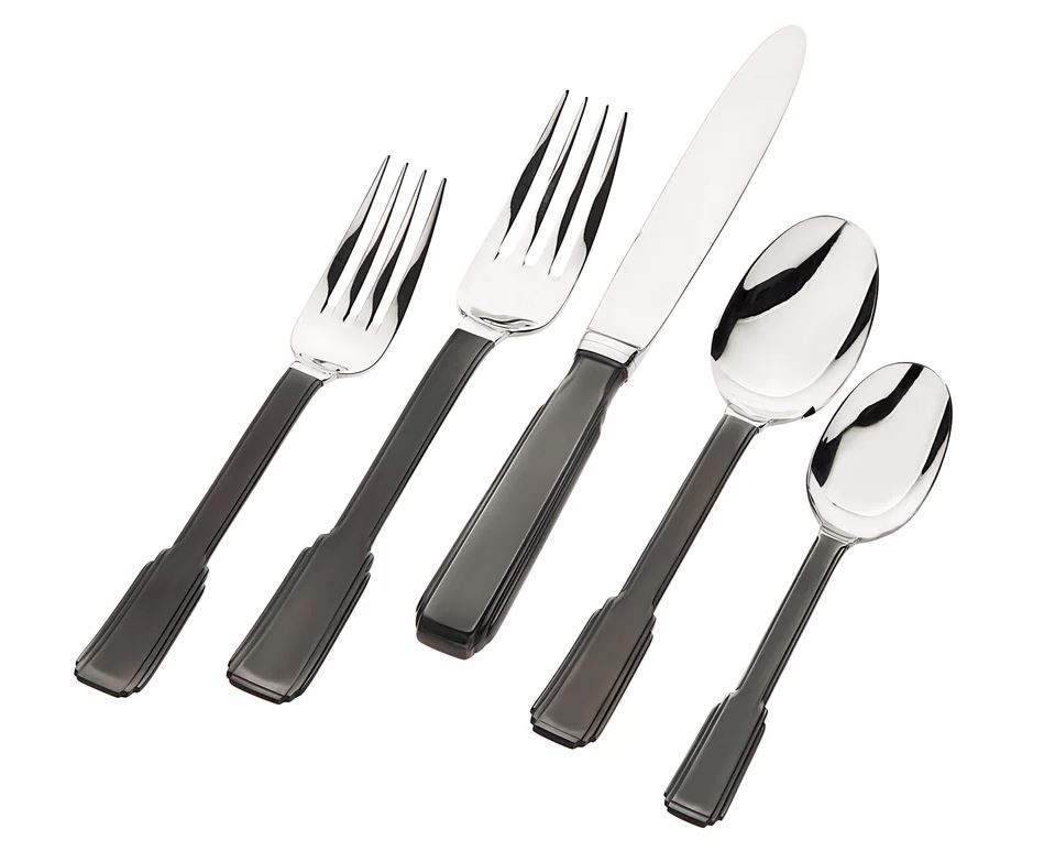 Ricci Argentieri Art Deco 20-Piece Flatware Set - Black Oxidation