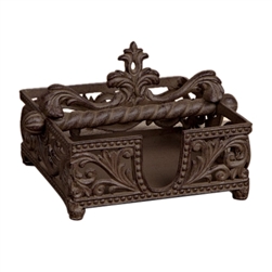 The GG Collection 7in Square Napkin Holder Brown Metal