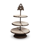 The GG Collection 3 Tiered Server, Cream, Baroque