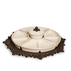 The GG Collection Lazy Susan Crudite, Cream