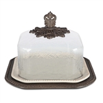 The GG Collection 17" Acanthus Pastry Keeper w-Glass Dome