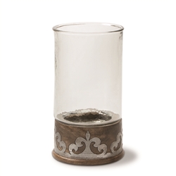 The GG Collection 14.5"H Wood Metal Candleholder