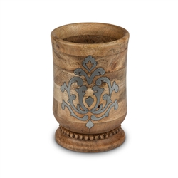 The GG Collection Wood And Metal Utensil Holder