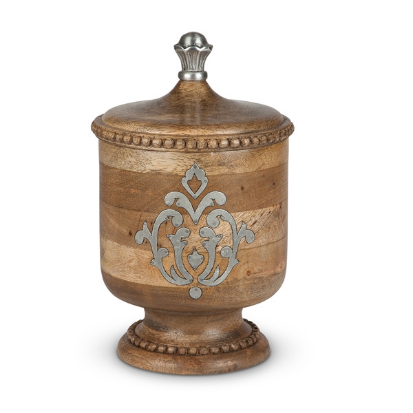The GG Collection Wood and Metal Small Canister