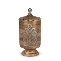 The GG Collection Wood and Metal Large Canister