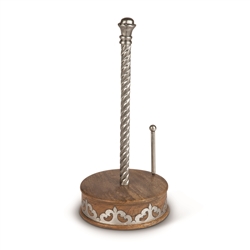 The GG Collection Wood/Metal Paper Towel Holder