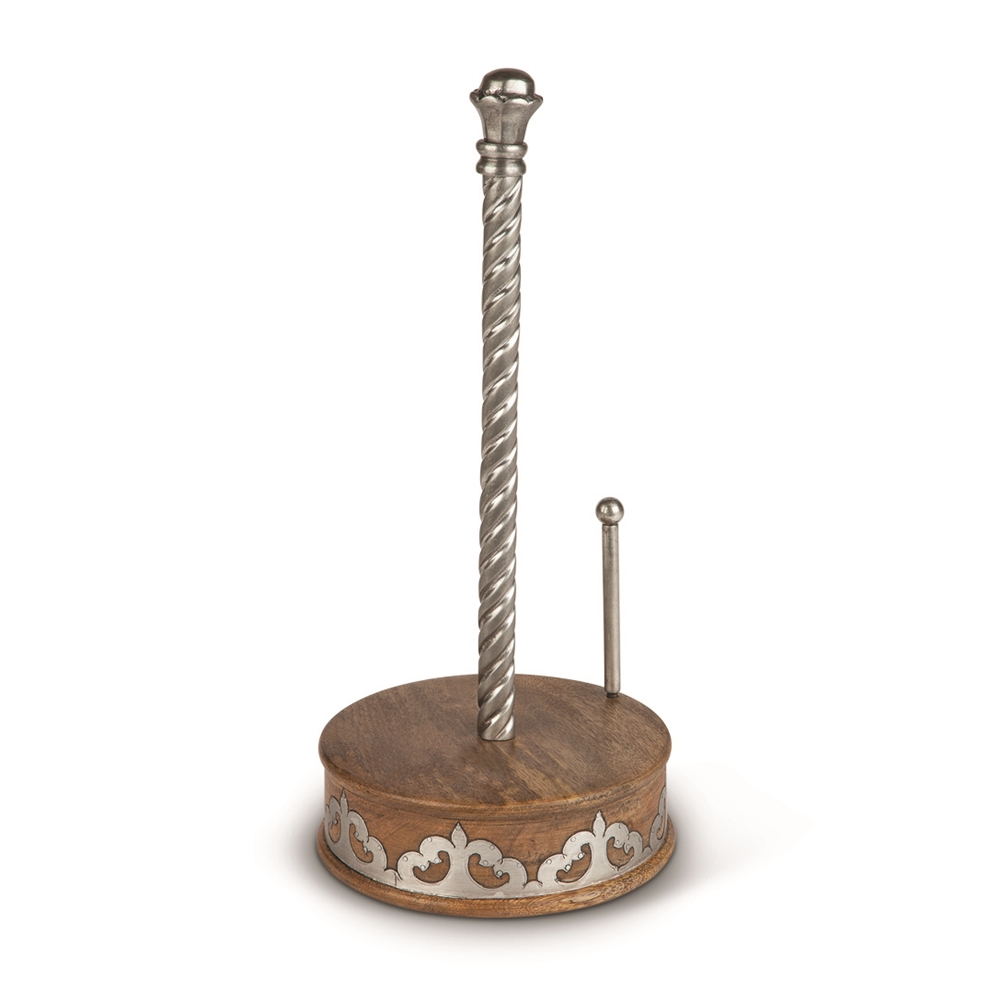 The GG Collection Wood/Metal Paper Towel Holder