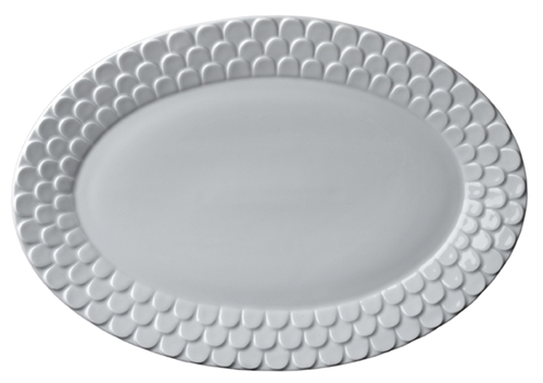 L'objet Aegean White Oval White Sculpted Platter