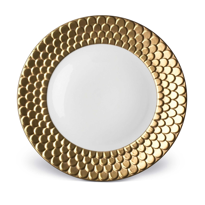 L'Objet Aegean 24kt Gold  Sculpted Dinner Plate