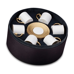 L'Objet Aegean Gold Espresso Cup and Saucer Gift Box Set/6
