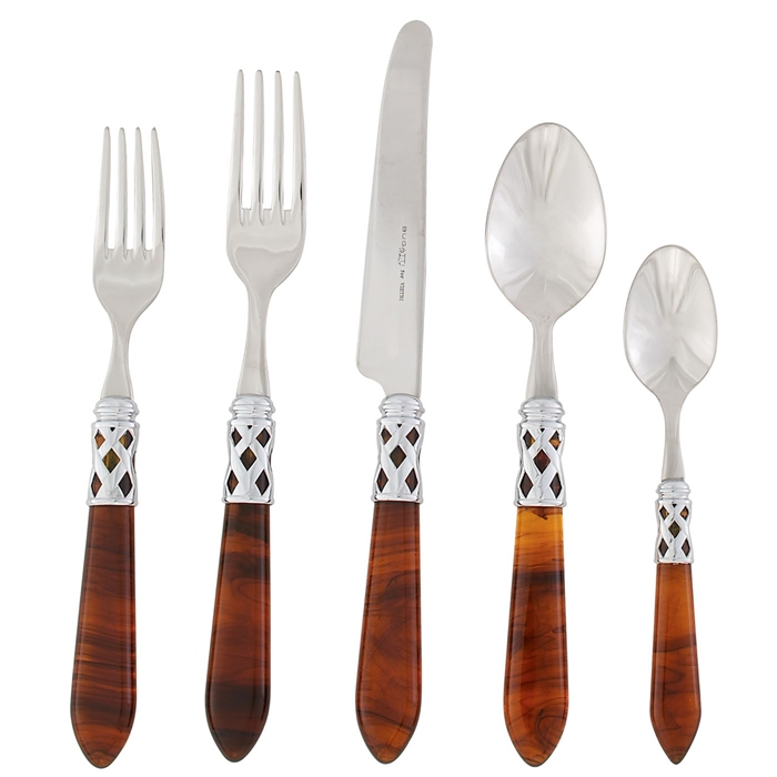 Vietri Aladdin Tortoiseshell Brilliant Five-Piece Place Setting