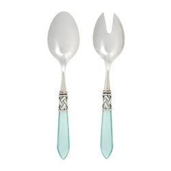 Vietri Aladdin Antique Light Blue Salad Server Set - ALD-9804LB