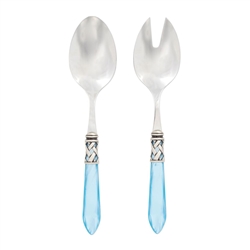 Vietri Aladdin Brilliant Light Blue Salad Server Set - ALD-9804LB-B