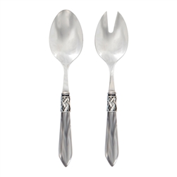 Vietri Aladdin Antique Light Gray Salad Server Set - ALD-9804LG