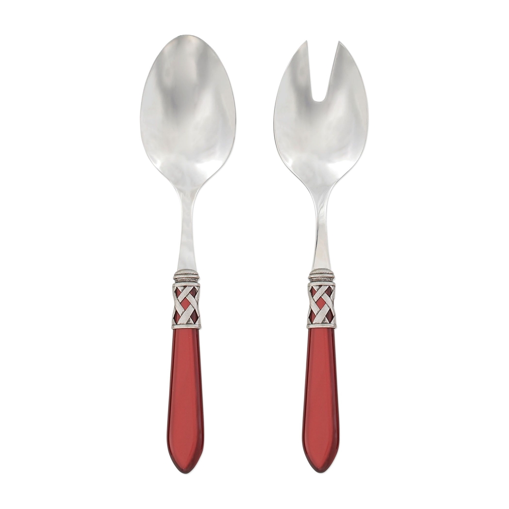 Vietri Aladdin Antique Red Salad Server Set - ALD-9804R