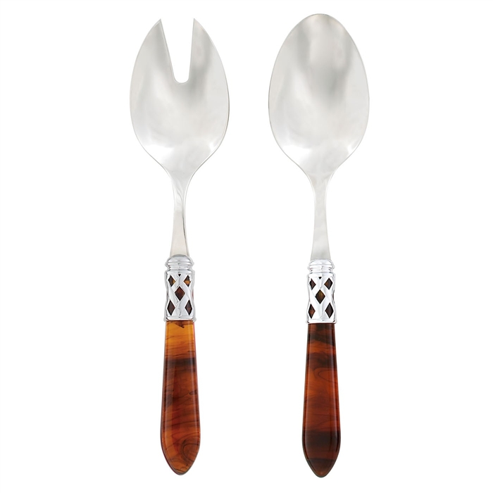 Vietri Aladdin Tortoiseshell Brilliant Salad Server Set