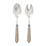 Vietri Alladin Taupe Stainless Salad Servers