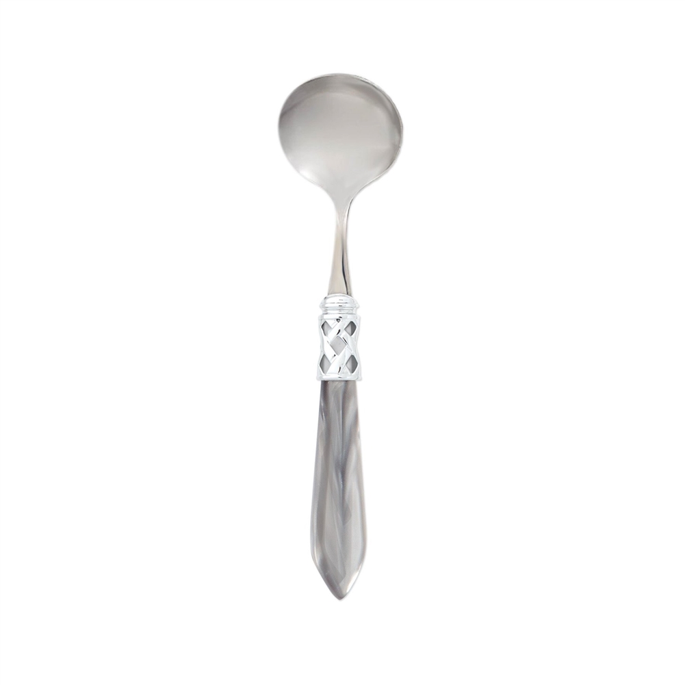 Vietri Aladdin Brilliant Light Gray Sauce Ladle - ALD-9816LG-B