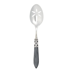 Vietri Aladdin Antique Charcoal Slotted Serving Spoon - ALD-9818CC