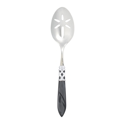 Vietri Aladdin Brilliant Charcoal Slotted Serving Spoon - ALD-9818CC-B