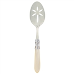 Vietri Aladdin Ivory Brilliant Slotted Serving Spoon