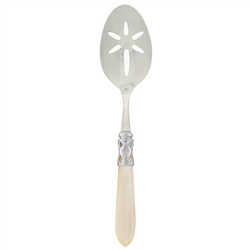 Vietri Aladdin Ivory Brilliant Slotted Serving Spoon