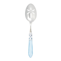 Vietri Aladdin Brilliant Light Blue Slotted Serving Spoon - ALD-9818LB-B