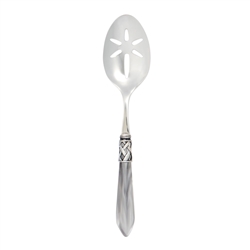 Vietri Aladdin Antique Light Gray Slotted Serving Spoon - ALD-9818LG