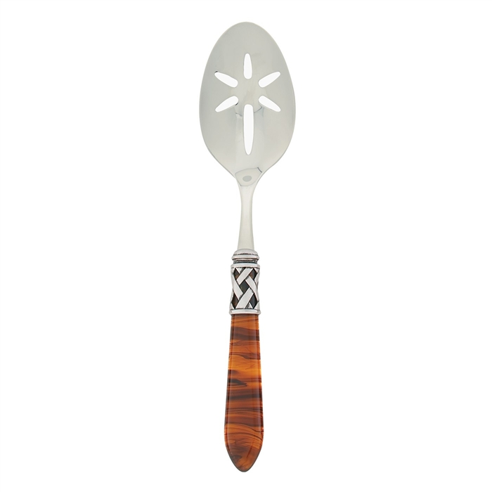 Vietri Aladdin Tortoiseshell Antique Slotted Serving Spoon