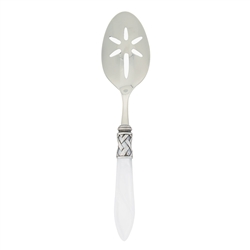 Vietri Aladdin White Antique Slotted Serving Spoon