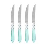 Vietri Aladdin Brilliant Aqua Steak Knives - Set of 4 - ALD-9824A-B