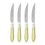 Vietri Aladdin Brilliant Chartreuse Steak Knives - Set of 4 - ALD-9824C-B