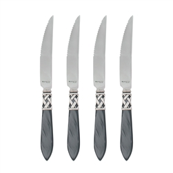 Vietri Aladdin Antique Charcoal Steak Knives - Set of 4 - ALD-9824CC