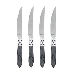 Vietri Aladdin Brilliant Charcoal Steak Knives - Set of 4 - ALD-9824CC-B