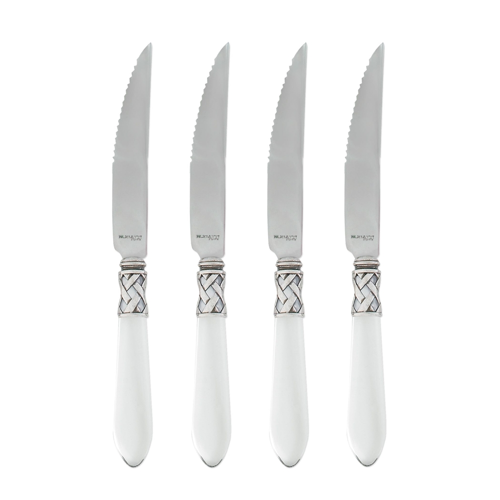 Vietri Aladdin Antique Clear Steak Knives - Set of 4 - ALD-9824CL