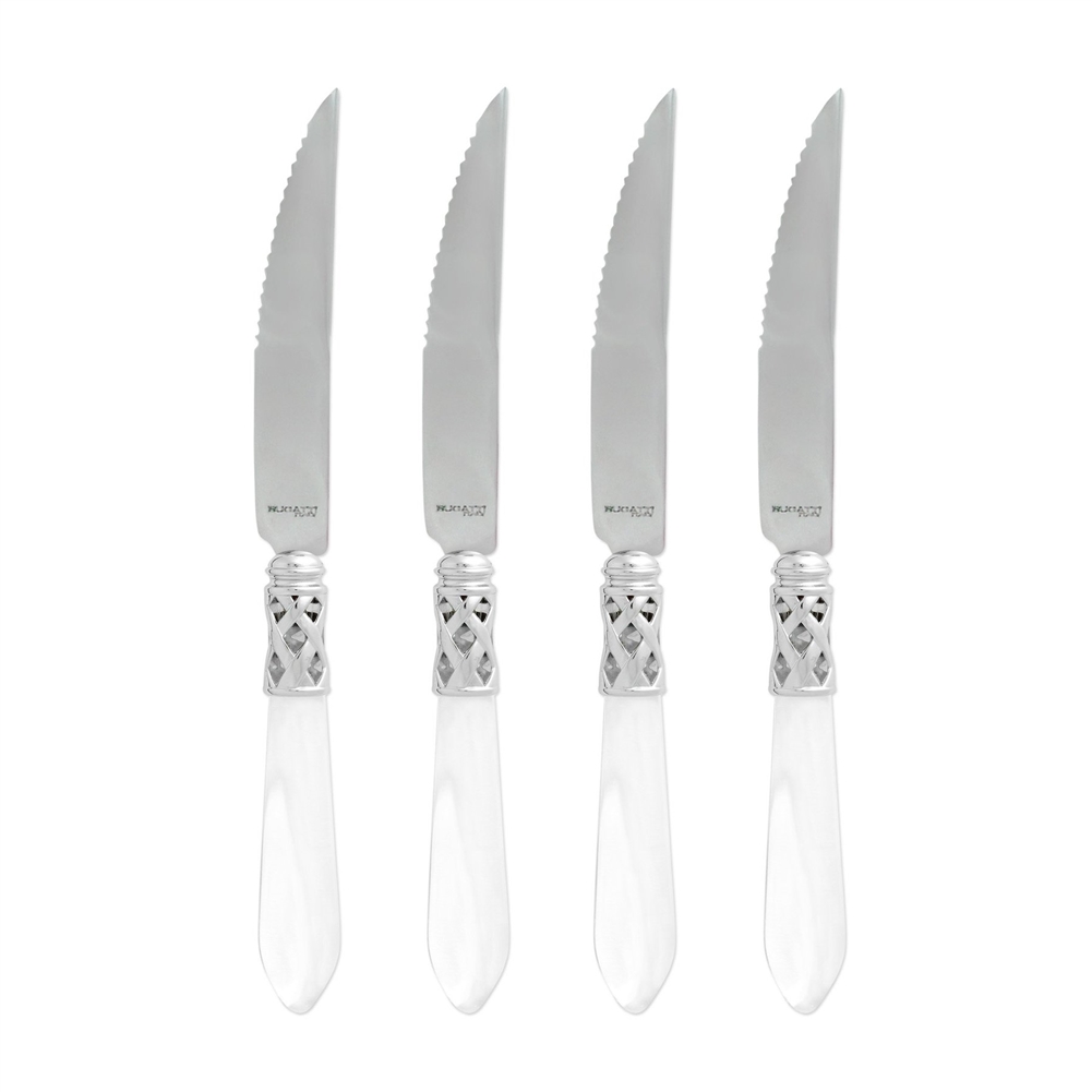 Vietri Aladdin Brilliant Clear Steak Knives Set-4 - ALD-9824CL-B