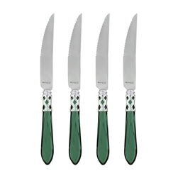 Vietri Aladdin Brilliant Green Steak Knives - Set of 4 - ALD-9824G-B