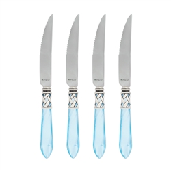 Vietri Aladdin Antique Light Blue Steak Knives - Set of 4 - ALD-9824LB