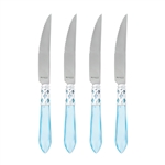 Vietri Aladdin Brilliant Light Blue Steak Knives - Set of 4 - ALD-9824LB-B