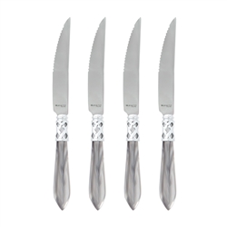 Vietri Aladdin Antique Light Gray Steak Knives - Set of 4 - ALD-9824LG