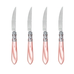 Vietri Aladdin Antique Light Pink Steak Knives Set-4