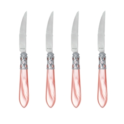 Vietri Aladdin Antique Light Pink Steak Knives Set-4