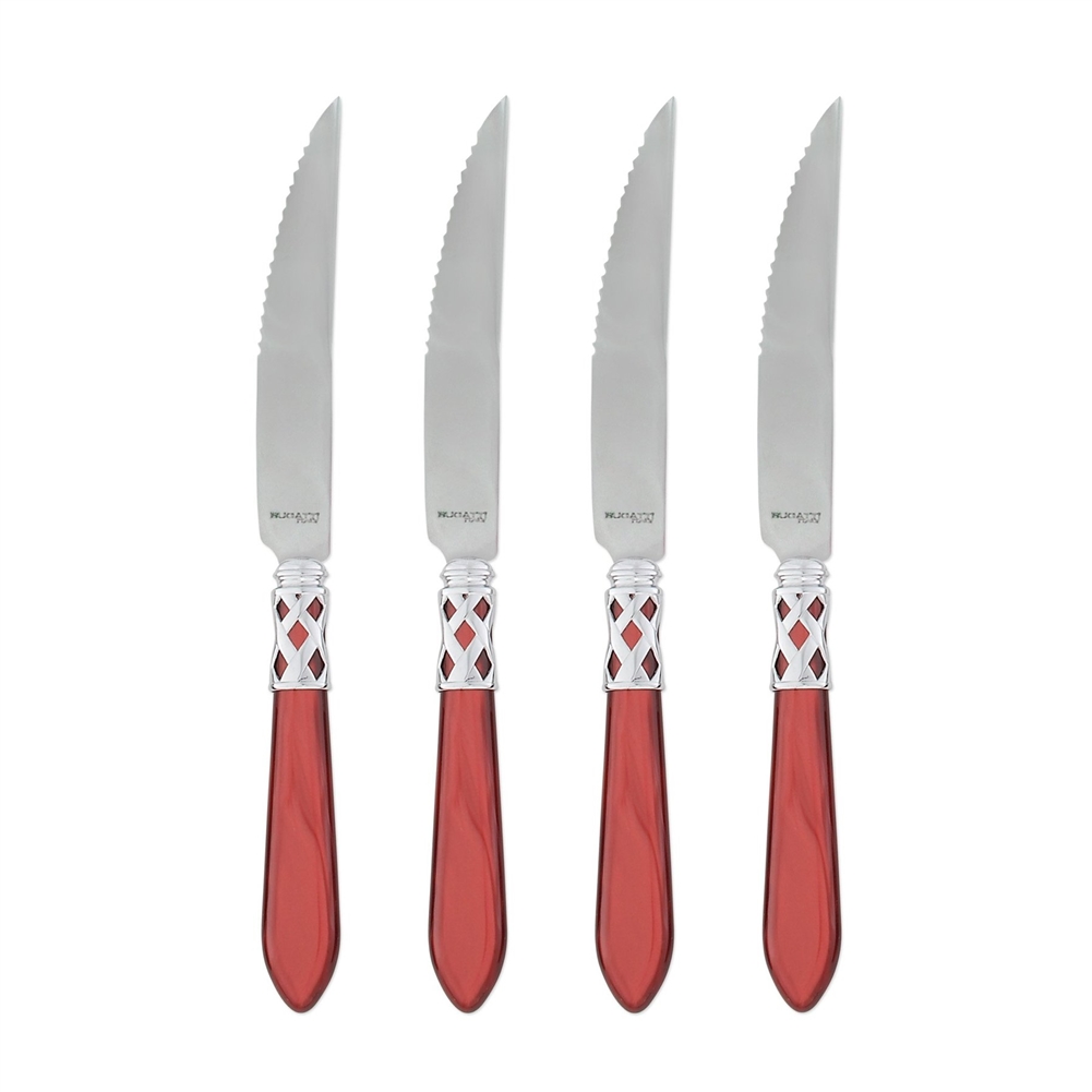 Vietri Aladdin Brilliant Red Steak Knives - Set of 4 - ALD-9824R-B